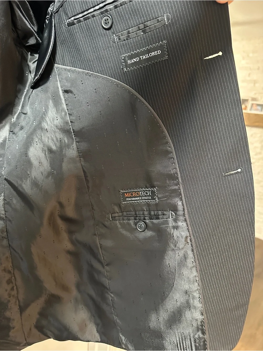 2 Men’s Black Suit Jackets 40L & 38R Repair Lot Midtown Man Marc Tulio Stretch
